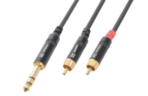 CORDON AUDIO JACK 6,35 MÂLE STÉRÉO / 2 X RCA MÂLE, 1,5 M - CX84-1