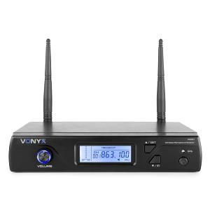 VONYX WM61B - MICRO SANS FIL UHF, 16 CANAUX, 1 ÉMETTEUR DE POCHE, 863-865MHZ